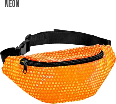 Produktbild von Neon Bauchtasche mit Pailletten | Orange