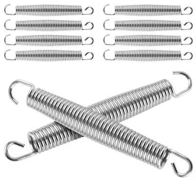 Zugfedern mit Haken, 10 Stück, 17,8 cm, 3 mm, Federstahl
