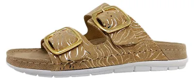 Produktbild von Rohde Damen Pantolette Veloursleder goldene Schnalle Rodigo-D 5878, Größe:37 EU, Farbe:Braun