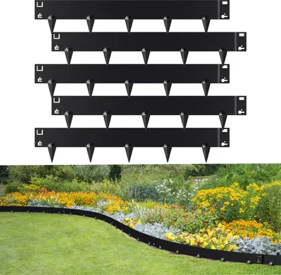 Zdjęcie produktu dla Jayseuw – ocynkowana bariera przeciw ślimakom, ogrodzenie do kwiatów, obrzeże ogrodowe, stalowe, 100 x 15 cm, 100 m, czarne
