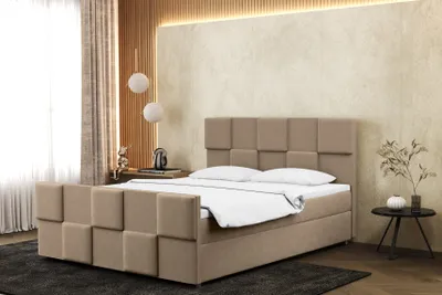 Produktbild von Kaiser Möbel Boxspringbett 180x200 cm mit bettkasten matratze und topper ZEPHYR Hellbraun