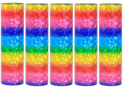 Produktbild von 5 Glitzer Luftschlangen bunt holografisch