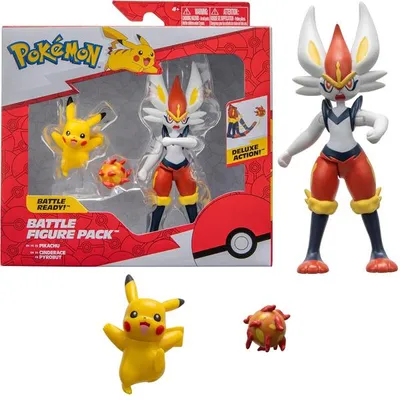 Immagine prodotto di Set Pokemon con 2 figurine: Cinderace + Pikachu e la palla di fuoco PKW2904