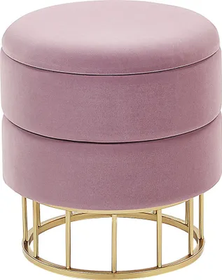 Produktbild von BELIANI Puf ze schowkiem różowy złota baza welurowe tapicerowane siedzisko design glamour dodatki do salonu