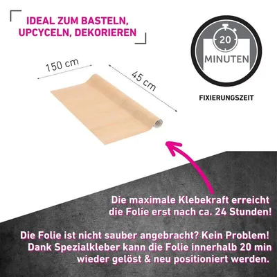 Produktbild von Venilia Klebefolie Buche hell glatt glänzend abwischbar 67,5x150 cm