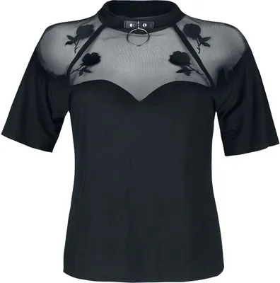 Produktbild von Jawbreaker T-Shirt Damen Rose Garden Mesh Top schwarz S