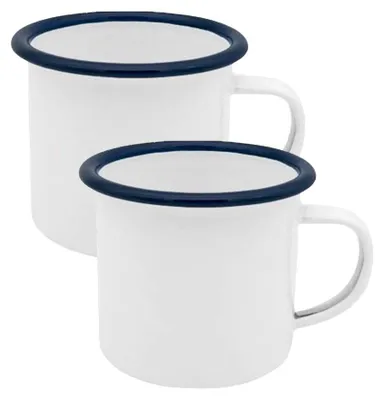Produktbild von Plottermarie Sublimationsrohlinge Sublimations-Tassen für personalisierte Geschenkideen – Sublimationsrohlinge, Fotogeschenke, Personalisierung & DIY Emaille Tasse 18 oz Blue 2er Set