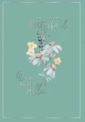 Produktbild von Trauer Beileids-Kondolenzkarten im Format 11,5 x 17 cm - Blumen