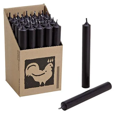 Produktbild von Tafelkerzen - schwarz - 25x Stuck - 7 Brennstunden - 18 cm