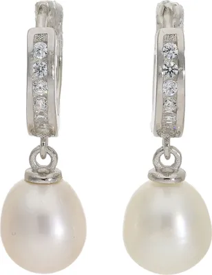 Produktbild von Creolen Silber 925 Süßwasserzuchtperle Zirkonia JL52-06-0137 JuwelmaLux