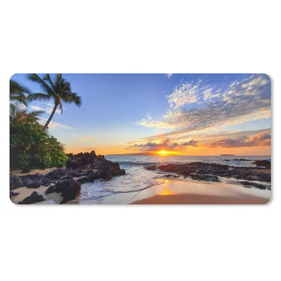 Produktbild von MuchoWow® Schreibtischunterlage Strand - Meer - Sonnenuntergang - Hawaii 80x40 cm - XXL Mauspad - Gaming Mauspad