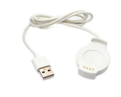 Produktbild von SYSTEM-S USB 2.0 Kabel 100 cm Ladestation für Huawei Watch 2 Smartwatch 5V Adapter in Weiß