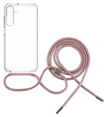 Produktbild von Handyhülle für Galaxy A25 5G, Fixed Pure Neck, Transparent mit Rosa Schlüsselband