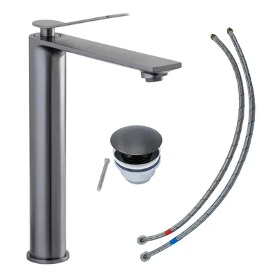 Produktbild von SCHÖNER WOHNEN-Kollektion Waschtischarmatur VIOLA L, Industrial, Wasserhahn geeignet für Aufsatzwaschbecken in Ihrem Bad