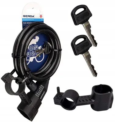 Produktbild von Gerda Flex 1500/8A Fahrradschloss Seil 150cm mit Halterung
