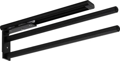 Produktbild von SOTECH Aluminium Handtuchhalter TED 2-armig 325 - 487 mm ausziehbar / drehbar schwarz matt