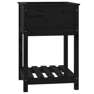 Immagine prodotto di vidaXL Fioriera con ripiano nero 54x54x81 cm in legno di pino massiccio
