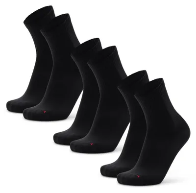 Produktbild von DANISH ENDURANCE Quarter Sportsocken (EU 39-42, Einfarbig Schwarz - 3 Paare)