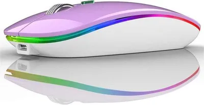Obrázek produktu pro Bezdrátová myš s možností dobíjení, s tichými tlačítky – rozlišení 1600 DPI, nano USB přijímač, kompatibilní s počítači a notebooky