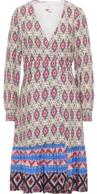 Produktbild von LOMASI Damen Wickelkleid 19323093-LO01, BLAU Mehrfarbig, XS