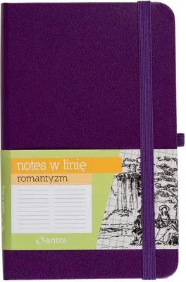 Zdjęcie produktu dla Notes A6 kieszonkowy z gumka ROMANTYZM LINIA FIOLETOWY