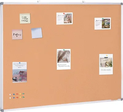 Obrázek produktu pro Nástěnka na poznámky 120x90 cm - Korková nástěnka s hliníkovým rámem - Nástěnka na poznámky a upomínky - Organizace a dekorace
