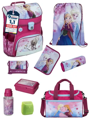 Produktbild von Scooli Ranzen-Set 9-teilig DISNEY DIE EISKÖNIGIN Schulranzen-Set mit Sporttasche, Brotdose und Trinkflasche