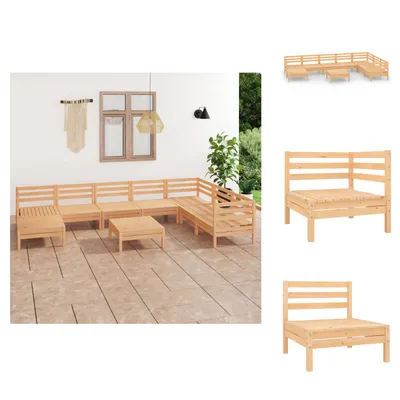 Produktbild von vidaXL 9-tlg. Garten-Lounge-Set Massivholz Kiefer -  Gartenmöbel-Sets