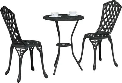 Obrázek produktu pro vidaXL Zahradní bistro set 3 ks černý hliník