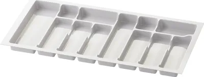 Produktbild von Sossai Besteckeinsatz Divio für Schubladen 90cm | 83 x 43 cm | Weiß Besteckkasten Schubladeneinsatz