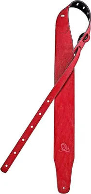 Image de Sangle de guitare vegan, 3 pouces/75 mm, rouge, large