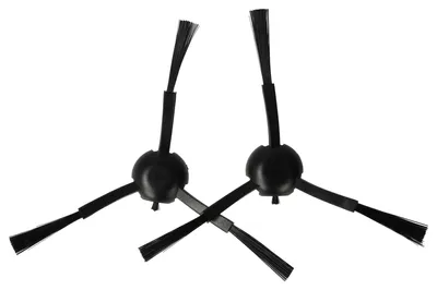 Produktbild von vhbw 2x Seitenbürste kompatibel mit Xiaomi S20+, S20 Saugroboter - Reinigungsbürsten Set, schwarz, 3-armig