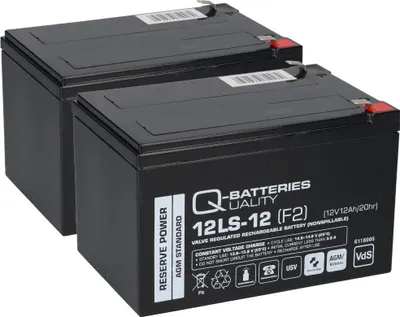 Image de Batterie compatible pour scooter électrique, scooter électrique 24 V, 2 x 12 V, 12 Ah, batterie AGM QB