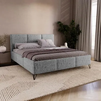 Produktbild von Chilly Möbel Design Bett Modero - Polsterbett mit Bettkasten, Lattenrost und Kopfteil 180x200 cm / Holzrahmen / Neve / Grau