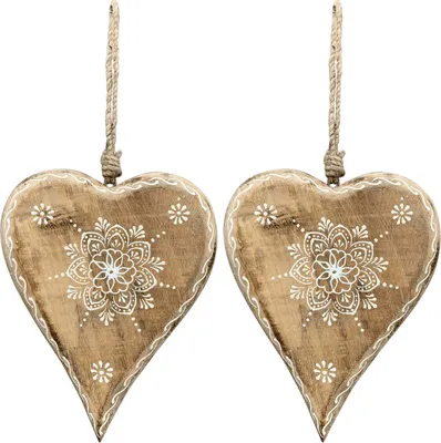 Produktbild von Dekohänger Set Herzblüte Holz 20 cm