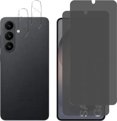 Produktbild von Schwarzes Anti-Spionage-Glas für Samsung Galaxy S26 und Kameraschutz [2er-Pack] Displayschutzfolie  Phonillico®