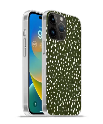 Produktbild von MuchoWow® Handyhülle Schutzhülle Hülle für Apple iPhone 14 Pro - Softcase Polka dots - Weiß - Schwarz Silikon Softcase Handy Hülle - Umschlag
