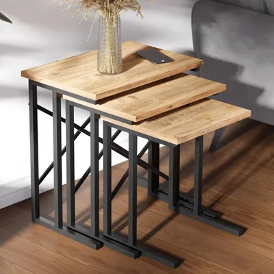Obrázok produktu pre Skye Decor, Set konferen?ných stolíkov - Zigmund (Borovica antlantic)