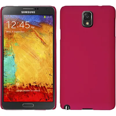 Produktbild von PhoneNatic Case kompatibel mit Samsung Galaxy Note 3 - Hülle pink gummiert Hard-case + 2 Schutzfolien