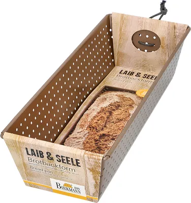 Produktbild von IRKMANN Perforierte Brotbackform, L 30 x H 7,5 cm, Antihaftbeschichtung, für kleine Brote, Kohlenstoffstahl, mit Antihaftbeschichtung