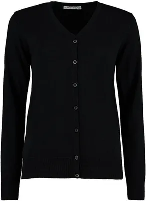 Produktbild von Kustom Kit KK354 | Women's Classic Fit Arundel V Neck Cardigan - Farbe: Black - Größe: L