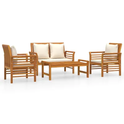 Produktbild von vidaXL 4-tlg. Garten-Lounge-Set mit Kissen Massivholz Akazie