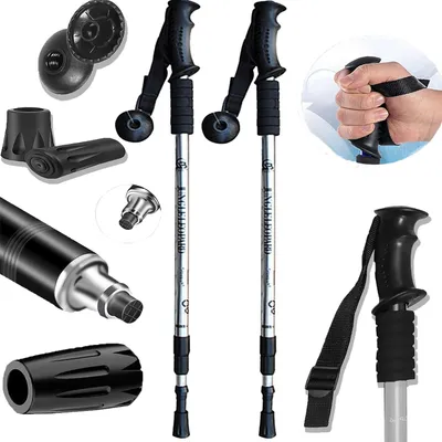 Obrázek produktu pro Skládací Teleskopické Trekingové Hole na Nordic Walking, Chůzi a Cvičení