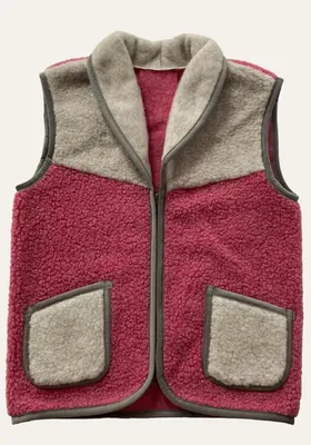 Produktbild von NEFE Damenweste aus 100% Merino Schafwolle mit Kragen und Reißverschluss Größe S Handarbeit