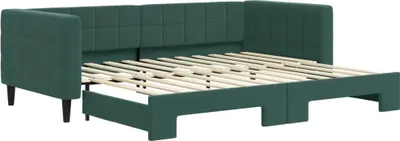 Productafbeelding van vidaXL Dagbed, uitschuifbaar, donkergroen, 90x200 cm, fluweel
