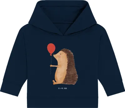 Produktbild von Mr. & Mrs. Panda Organic Baby Hoodie Igel Luftballon 24. - 36. Monat - French Navy - Geschenk, Kapuzensweatshirt, Ballon, Geburtstag, Glückwunsch, Kapuzenshirt