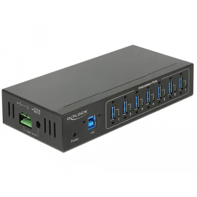 Produktbild von DeLOCK 63311, USB 3.2 Gen 1 (3.1 Gen 1) Type-B, USB 3.2 Gen 1 (3.1 Gen 1) Type-A, 5000 Mbit/s, Schwarz, Metall, Gleichstrom