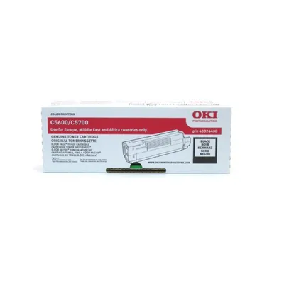 Immagine prodotto di OKI - Tonerpatrone - 1 x Schwarz - 6000 Seiten - für C5600dn, 5600n, 5700dn, 5700n (43324408)