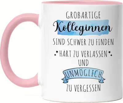 Produktbild von Großartige Kolleginnen Sind Schwer Zu Finden Tasse Rosa Danke Geschenk Hart Zu Vergessen