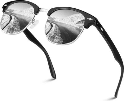 Produktbild von LINVO Polarisierte Sonnenbrille Retro Halbrahmen UV400 für Herren Damen